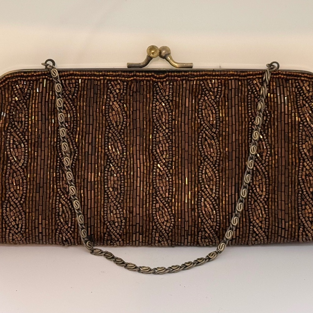 Rose Gold Evening Bag with Chain (or clutch)